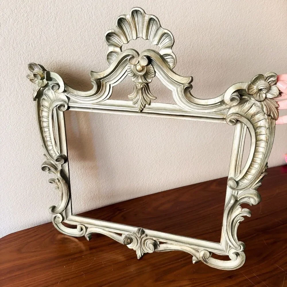 Vintage Italian Florentine Wall Mirror Frame w/ Original Backing No Mirror